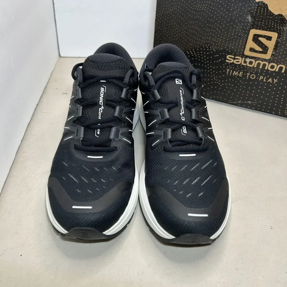 Salomon Sonic 4 Confidence Running Sneaker Black/White/Ebony Men's 12 NWB